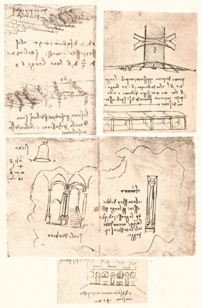 Quatro desenhos topográficos, c1472-c1519 1883 de Leonardo da Vinci