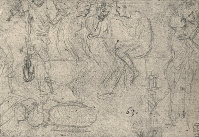 Grupo de figuras em conversa, c1480 1945 de Leonardo da Vinci