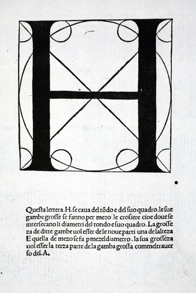 H, ilustração de &39;Divina Proportione&39; por Luca Pacioli (c.1445-1517), originalmente pub. Veneza, 1509 de Leonardo da Vinci