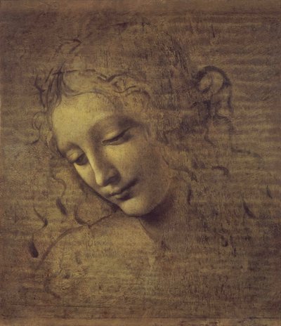 Cabeça de uma mulher La Scapigliata, 1500 de Leonardo da Vinci