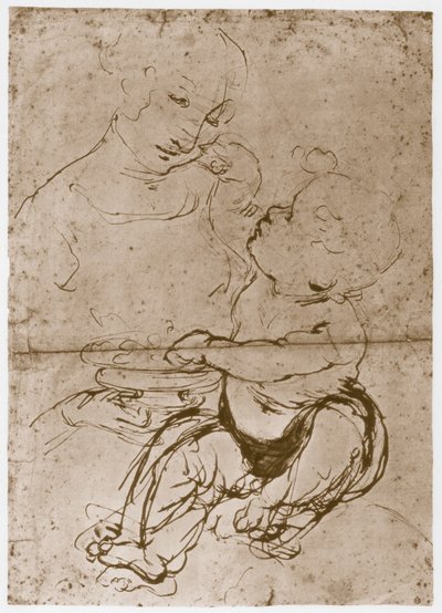Madonna com o prato de frutas, 1480-82 de Leonardo da Vinci