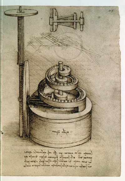 Sra. 8937, Codex Madrid I f.45r, Primavera temperada de Leonardo da Vinci