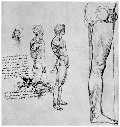 Estudos nus para A Batalha de Anghiari, c1503-1505 1954 de Leonardo da Vinci