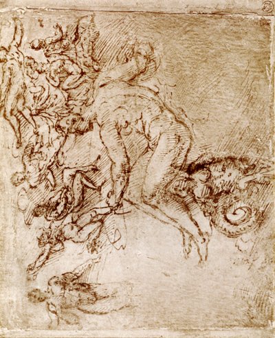 Esboços a caneta e tinta de Leonardo De Vinci, 1913. de Leonardo da Vinci