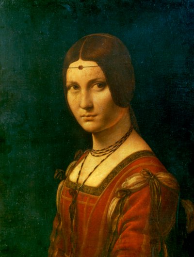 Retrato de uma mulher desconhecida La Belle Ferroniere, c1490 de Leonardo da Vinci