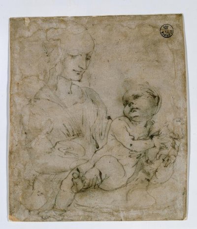 Estude a Madonna com gato de Leonardo da Vinci