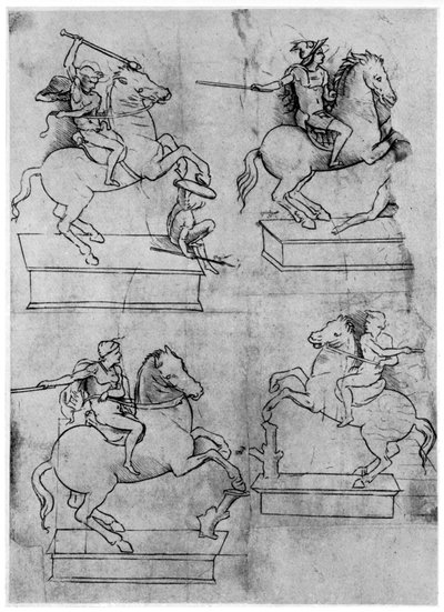 Estudos para o Monumento de Sforza, c1488-1493 1954. de Leonardo da Vinci