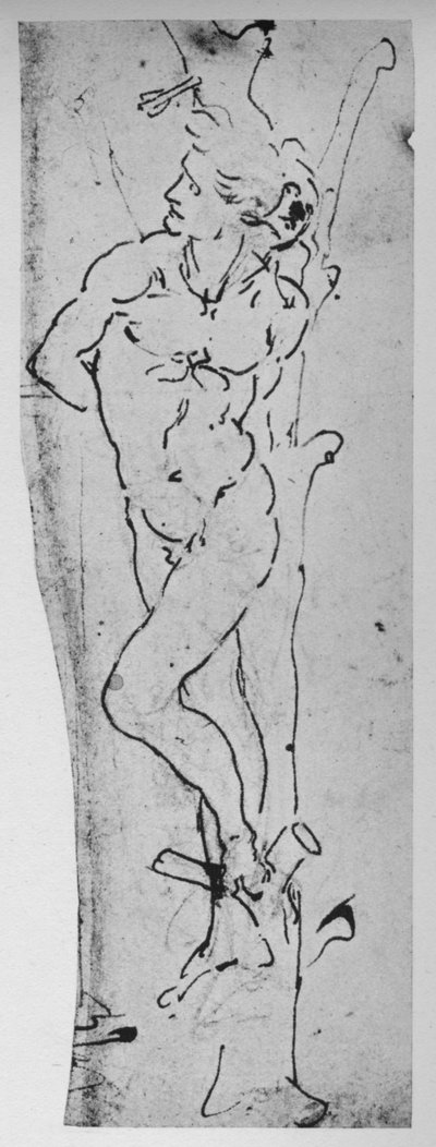 Estudo para um São Sebastião, c1480 1945 de Leonardo da Vinci