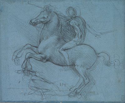 Estudo para um monumento equestre (reto) de Leonardo da Vinci