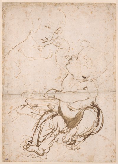 Estudo para a Madonna com uma fruteira, ca 1478. de Leonardo da Vinci