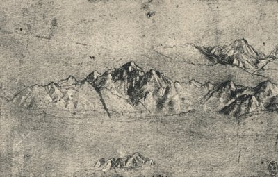 Estudo das cordilheiras, c1480 1945 de Leonardo da Vinci