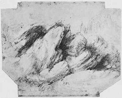 Estudo das formações rochosas, c1480 1945 de Leonardo da Vinci