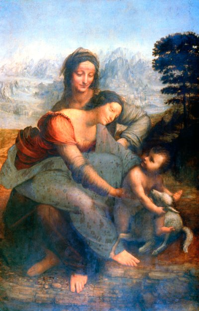 Virgem e Menino com Santa Ana, 1502-1516 de Leonardo da Vinci