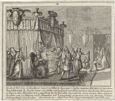 A Morte de Pedro, o Grande, em 8 de Fevereiro de 1725 de Leonardus Schenk