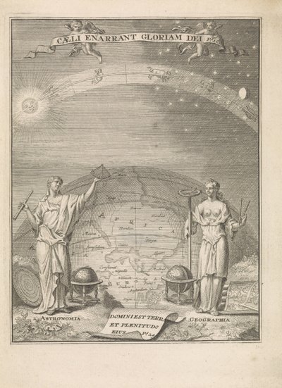 Astronomia e Geografia com instrumentos de medição
Caeli anarrant gloriam dei Ps.10 (título sobre o objecto)
Página de título de: 