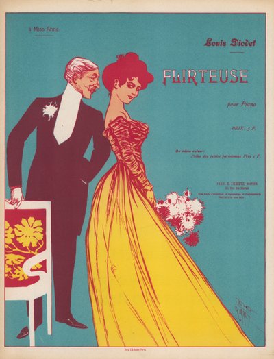 Flirteuse (litografia a cores) de Leonce Burret