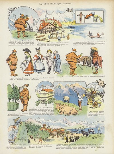 Suíça pitoresca. Ilustração para Le Rire de Leonce Burret