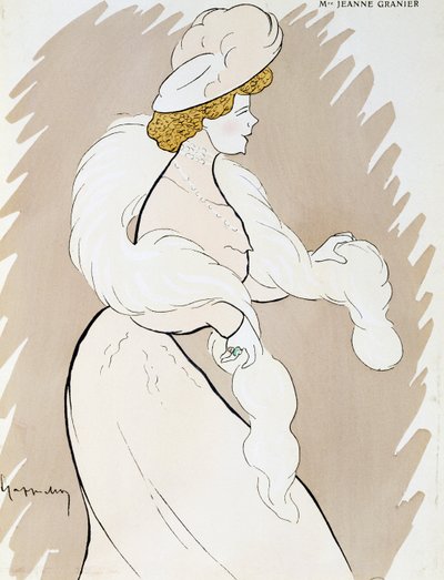 Atriz Jeanne Granier (1852-1939), desenho de Leonetto Cappiello (1875-1942) de Leonetto Cappiello