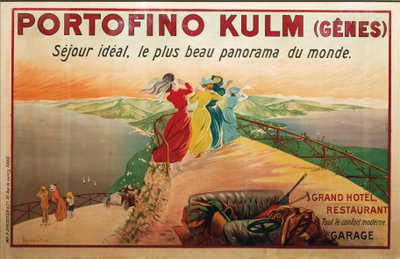 Anúncio para Portofino hote, Portofino Kulm, ilustração de Leonetto Cappiello, cartaz de Leonetto Cappiello