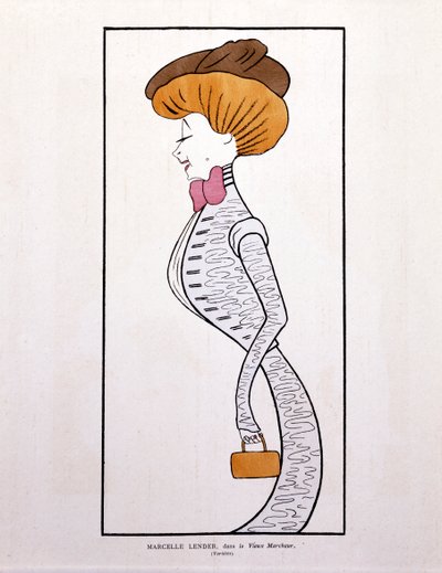 Marcelle Lender, em "Le Vieux Marcheur", banda desenhada de Leonetto Cappiello