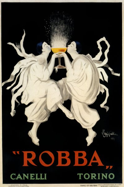 Cartaz publicitário Spumante Robba Canelli, Turim, Itália, 1921 de Leonetto Cappiello