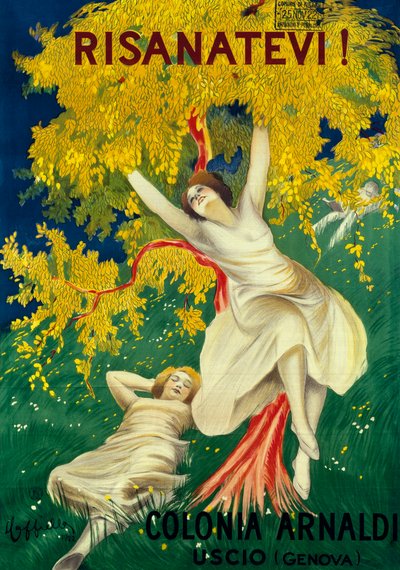 Cartaz publicitário da Colonia Arnaldi em Uscio (Génova) de Leonetto Cappiello