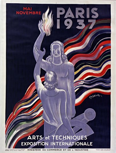 Cartaz da Exposição Internacional de 1937 em Paris, 1937. de Leonetto Cappiello