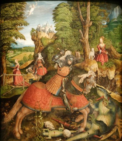 Alemão: Hl. Georg im Kampf mit dem Drachen São Jorge lutando contra o dragão de Leonhard Beck