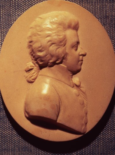 Medalhão de retrato de Wolfgang Amadeus Mozart (1756-91) de Leonhard Posch