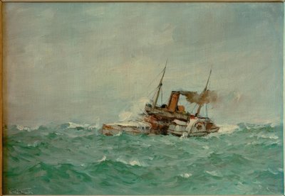 Navio de remo no mar agitado de Leonhard Sandrock