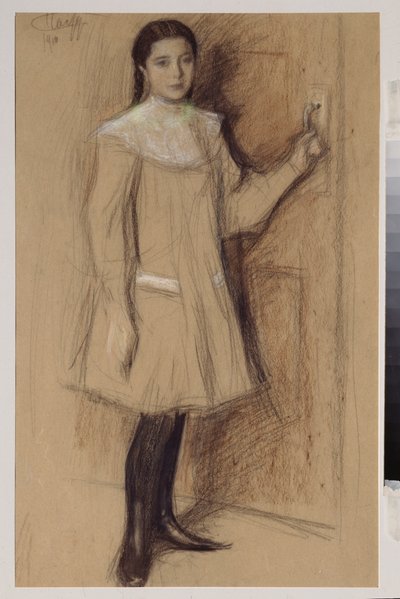 Retrato de uma jovem rapariga de Leonid Osipovic Pasternak