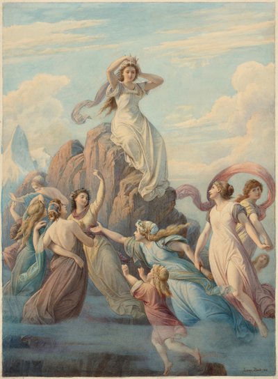 Berglied Mountain Song depois de Friedrich Schiller, 1881. de Leopold Bode