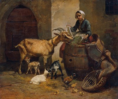 Rapariga com cabra de Leopold Brunner d. J.
