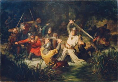 Rodolfo de Habsburgo em perigo mortal, 1872. de Leopold Edler von Löffler Radymno