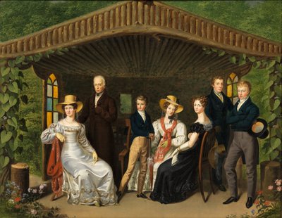 Alemão: A família imperial à volta do Duque de Reichstadt numa casa de verão de Leopold Fertbauer