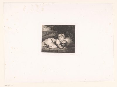 A princesa Sophia Matilda de Gloucester com o seu cãozinho de Leopold Flameng
