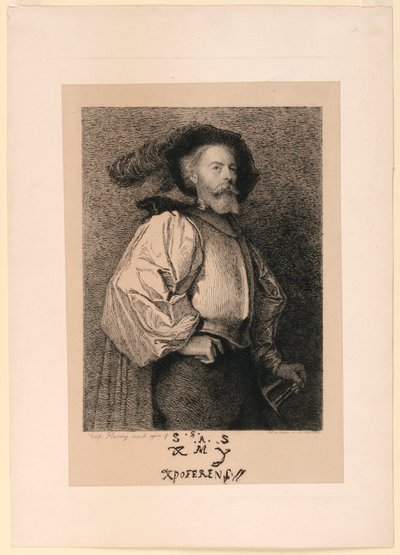 Autorretrato como Cavalier de Leopold Flameng