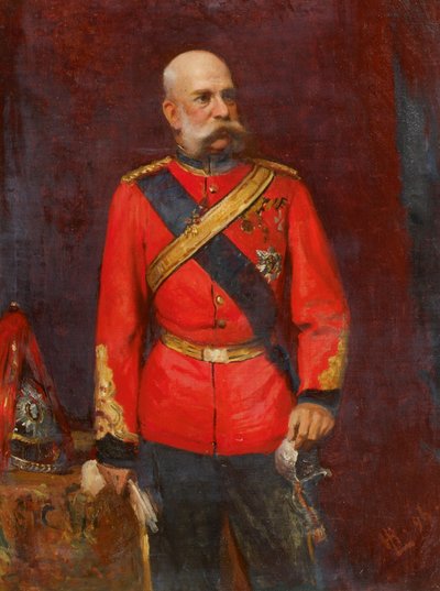 O Imperador Francisco José I em uniforme de regimento inglês de Leopold Horovitz