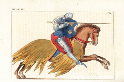 Cavalaria inglesa a carregar com lança de Leopold Massard