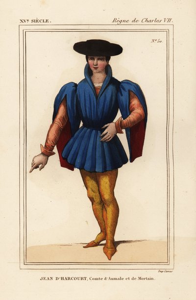 Jean VIII de Harcourt, cavaleiro francês, conde de Aumale e Mortain de Leopold Massard