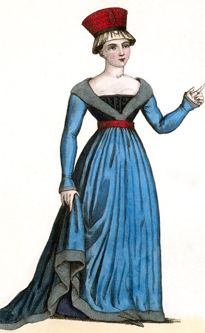 Marie de Fayel, esposa de Renaud-de-Nanteuil e mãe de Marguerite-de-Nanteuil, no reinado de Carlos VII de Leopold Massard