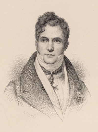 Retrato do maestro e compositor Gaspare Spontini 1774-1851. de Leopold Massard