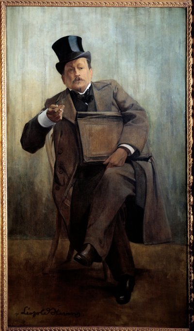 Retrato de Georges Courteline (1858-1929) Escritor Pintura de Leopold Stevens (1866-1935) Sol do século XX. 1,6x0,8 m Paris, Musee Carnavalet - Retrato de Georges Courteline (1858-1929), escritor. Pintura de Leopold Stevens (1866-1935), século XX. 1.6 x de Leopold Stevens