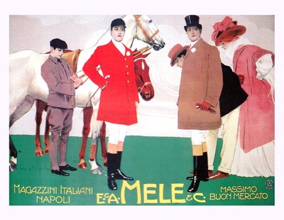Moda para o conjunto equestre de patronos ricos de Leopoldo Metlicovitz