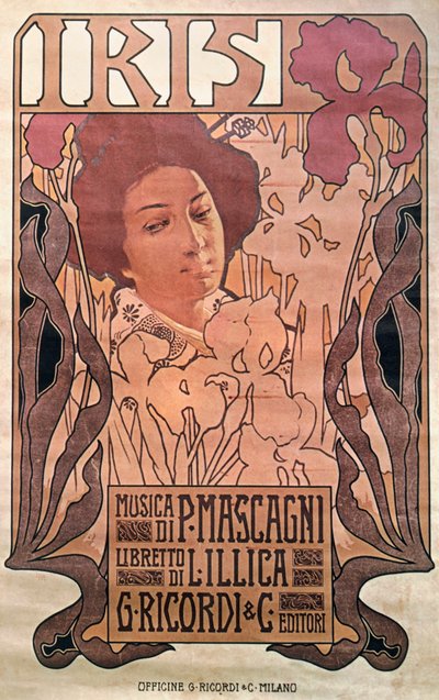 "Íris" de Pietro Mascagni de Leopoldo Metlicovitz
