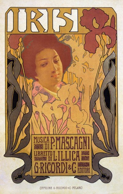 Iris , cartaz de ópera de Pietro Mascagni de Leopoldo Metlicovitz