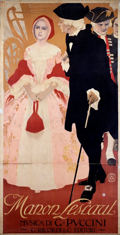 Manon Lescaut. 1909 (cartaz) de Leopoldo Metlicovitz