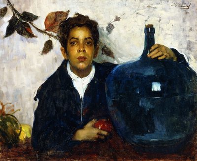 Rapaz com uma grande garrafa (óleo sobre tela) de Leopoldo Romañach
