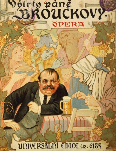 Página de rosto de Viagens do Sr. Brouck, de Leos Janacek de Leos Janacek