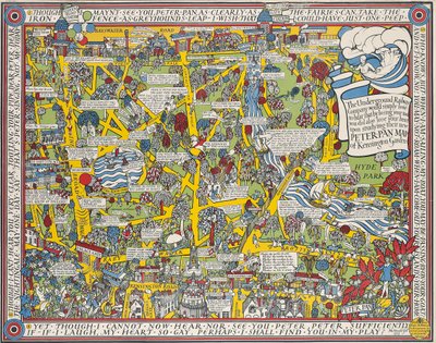 Um mapa Peter Pan de Kensington Gardens de Leslie MacDonald Gill